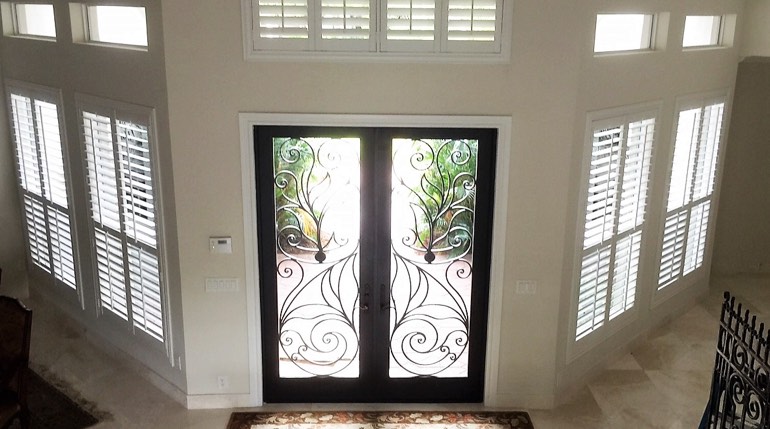 Cincinnati entryway white shutters